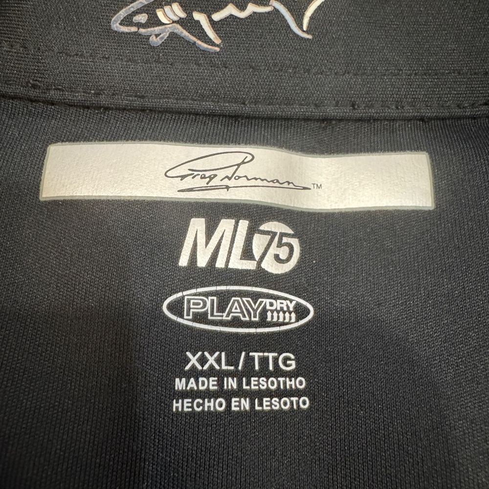 Greg Norman Black graphic patterned Polo Shirt